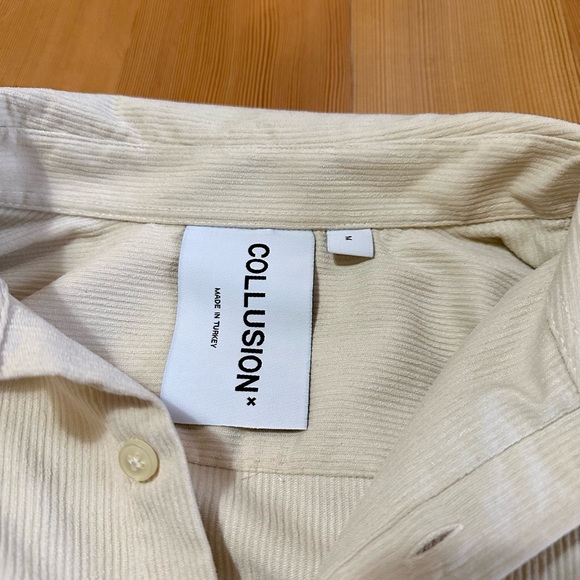ASOS collusion cream corduroy button down top - Picture 2 of 2